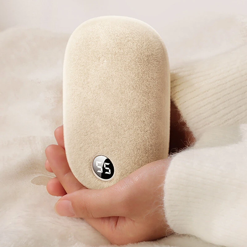 (image for) 4000mAh Plush Hand Warmer Power Bank 2 In 1 Hot Water Bottle Mini Graphene Hand Warmer Portable Graphene Electric Hand Warmer